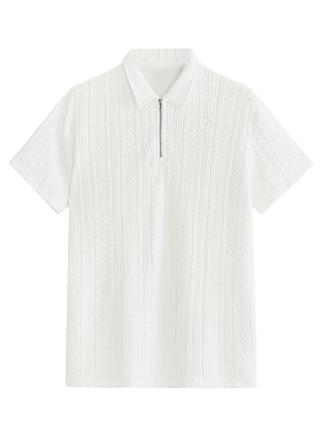 Modern T-shirt for men with white colour texture fabric