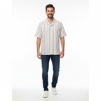 White designer shirt for men with lines
