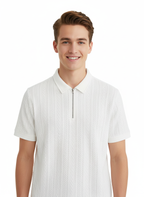 Modern T-shirt for men with white colour texture fabric