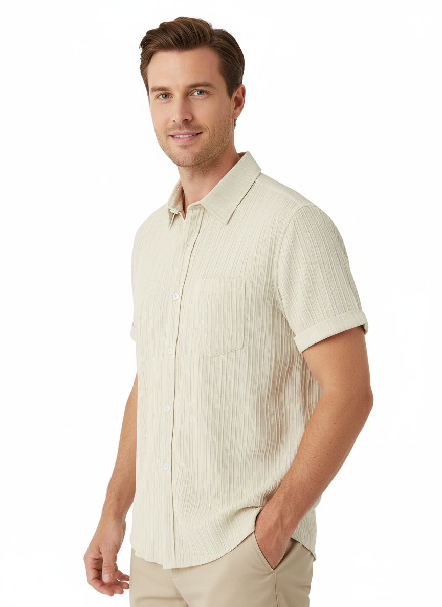 Modern shirt for men with beige colour