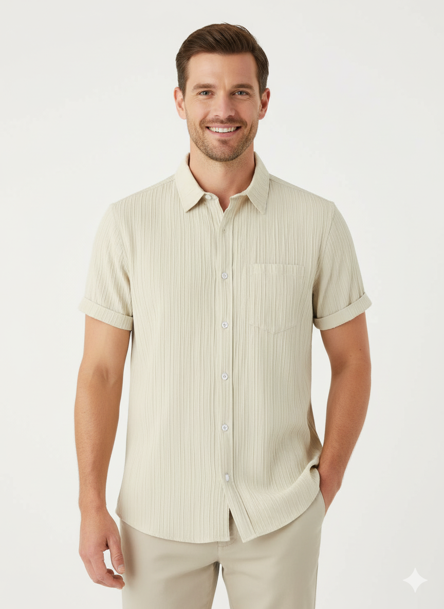 Modern shirt for men with beige colour