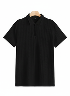 Modern T-shirt for men with black colour texture fabric