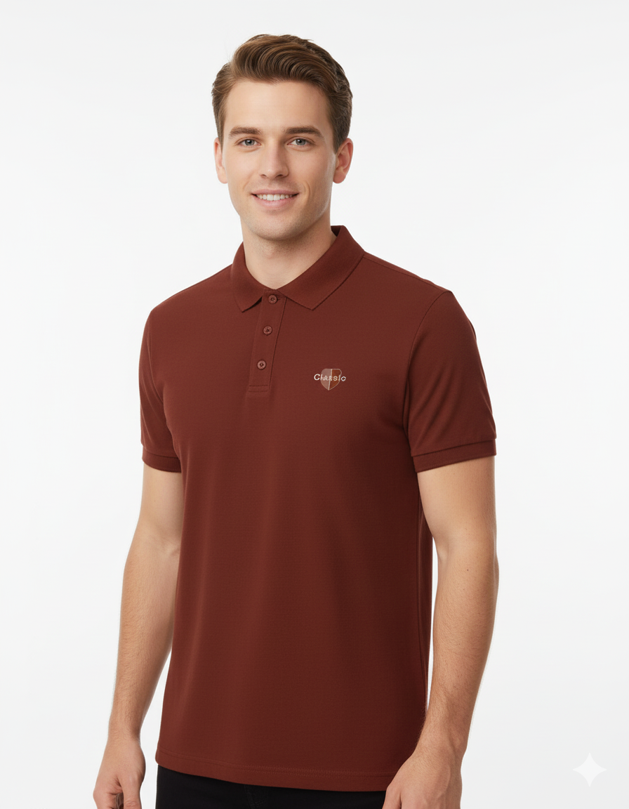 Modern Polo Brown T-Shirt for Men - Classic