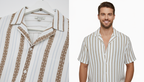 White designer shirt for men with lines