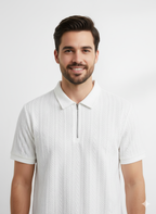 Modern T-shirt for men with white colour texture fabric