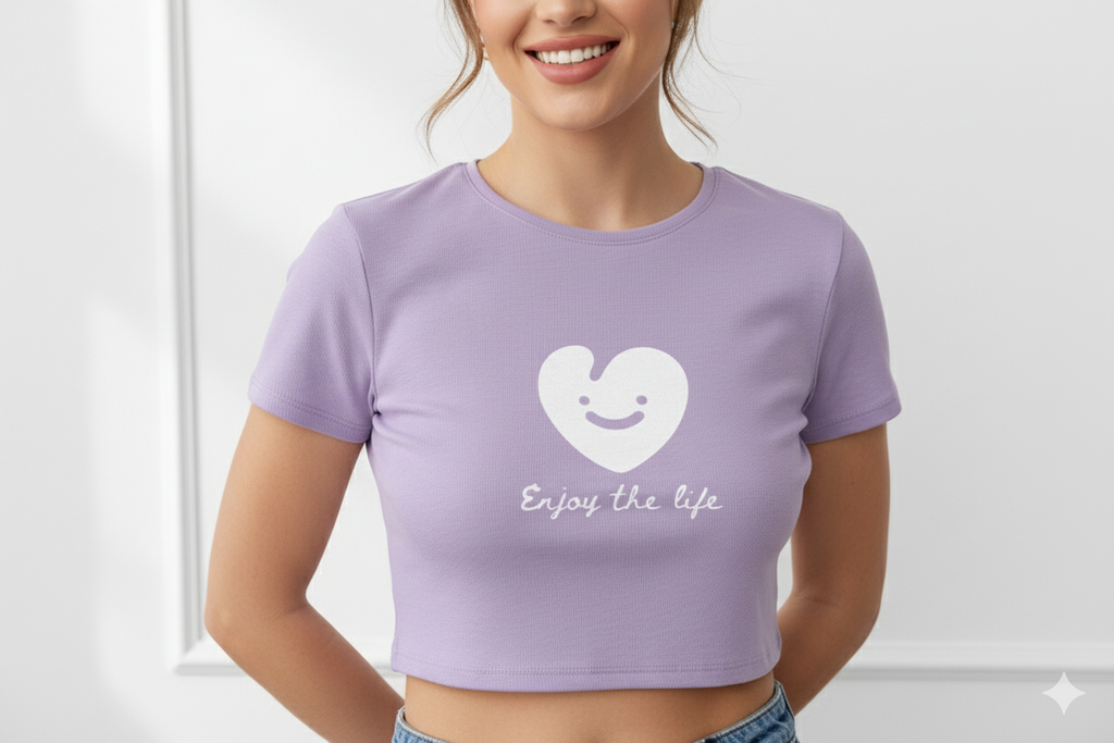 Crop Top  for girls with heart design