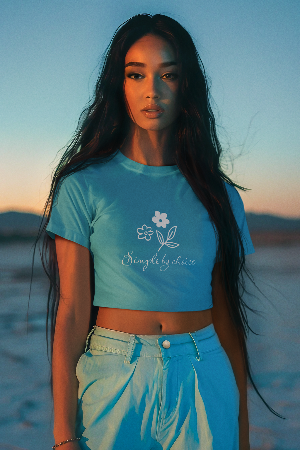 Crop Top  for girls with flowers