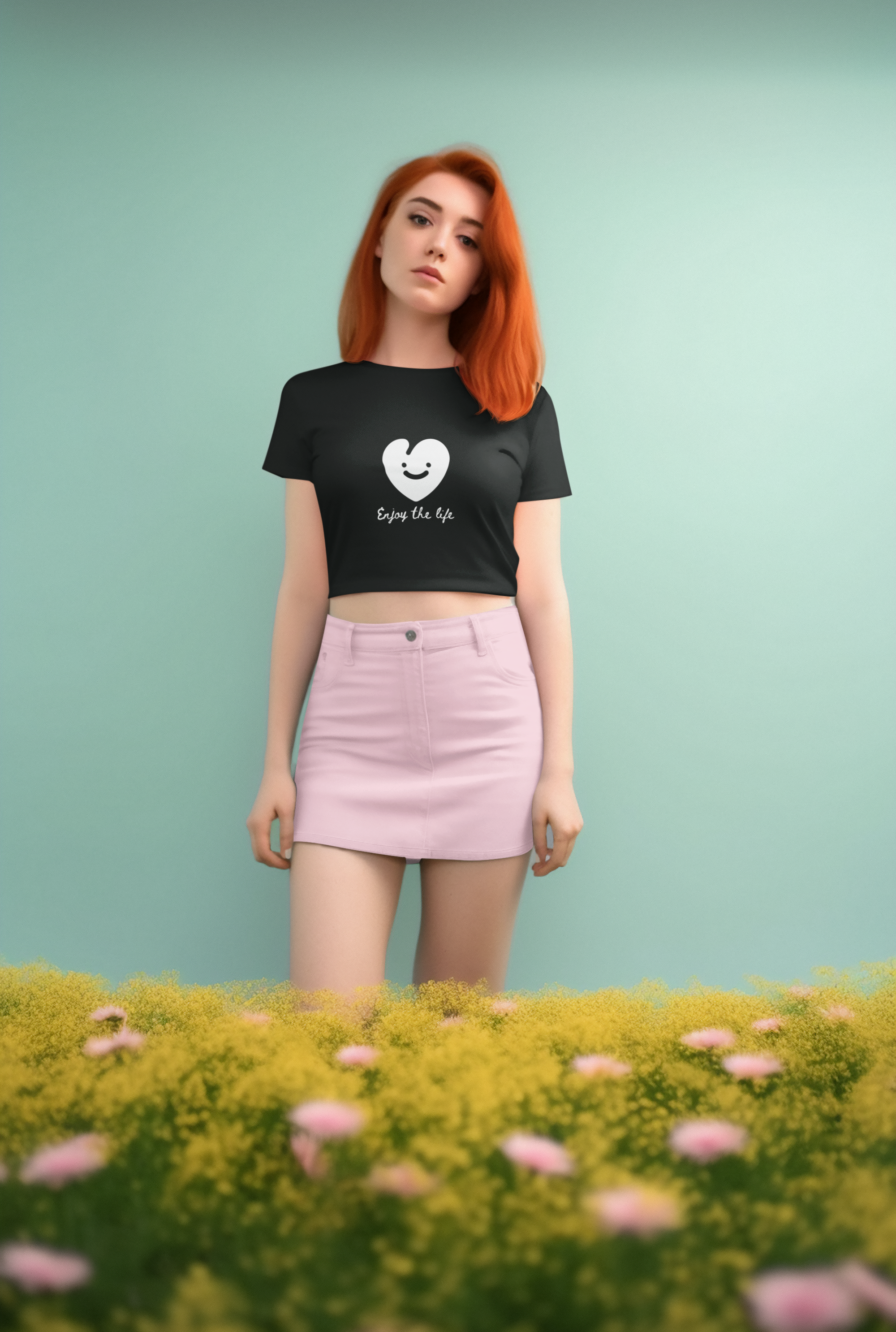 Crop Top  for girls with heart design