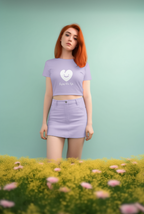 Crop Top  for girls with heart design