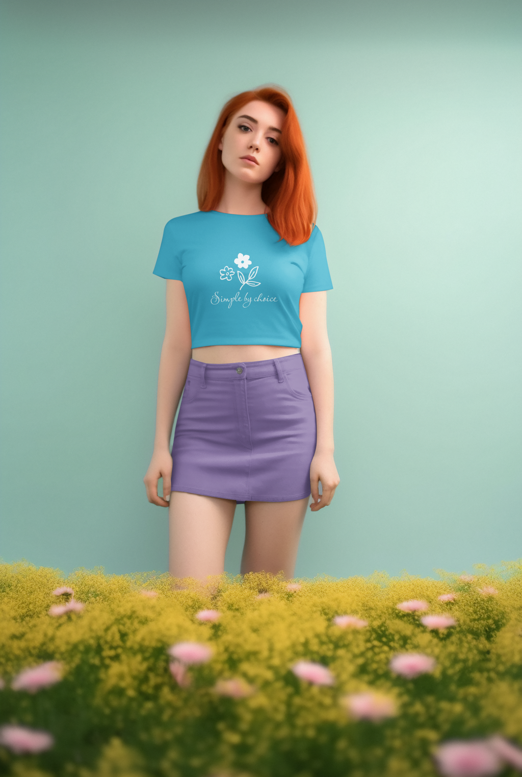 Crop Top  for girls with flowers