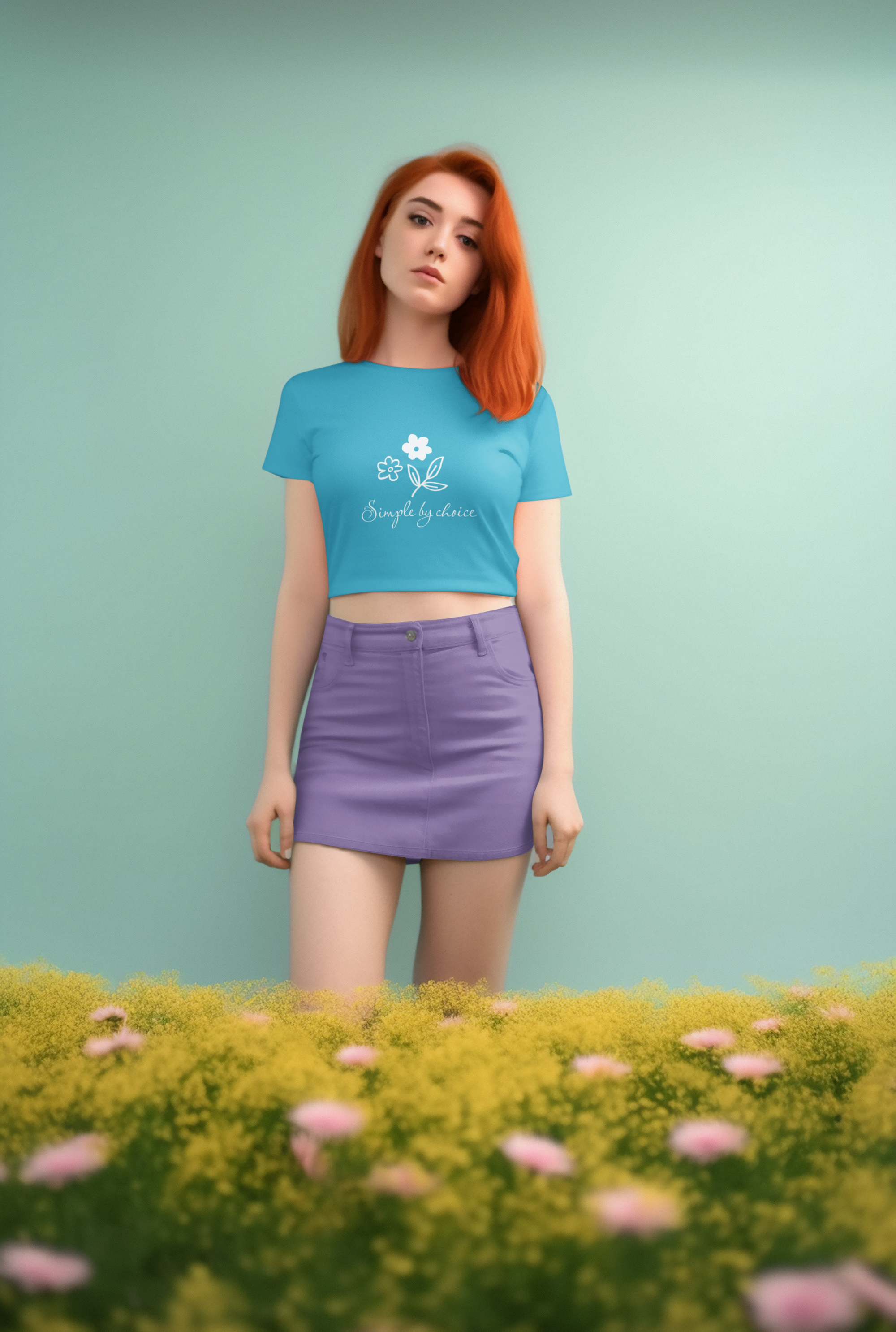 Crop Top  for girls with flowers