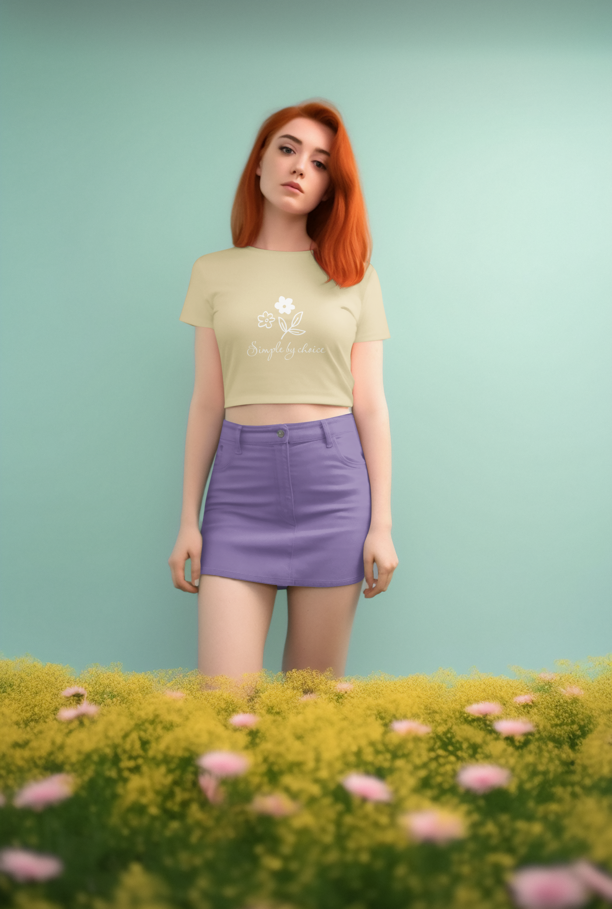 Crop Top  for girls with flowers