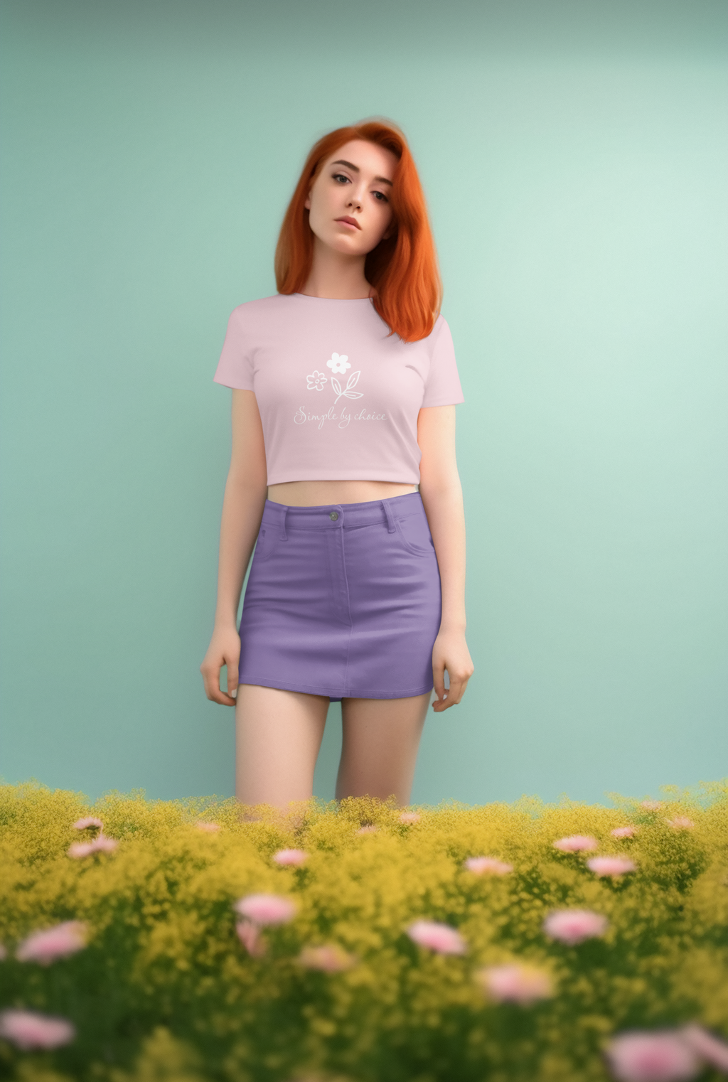 Crop Top  for girls with flowers