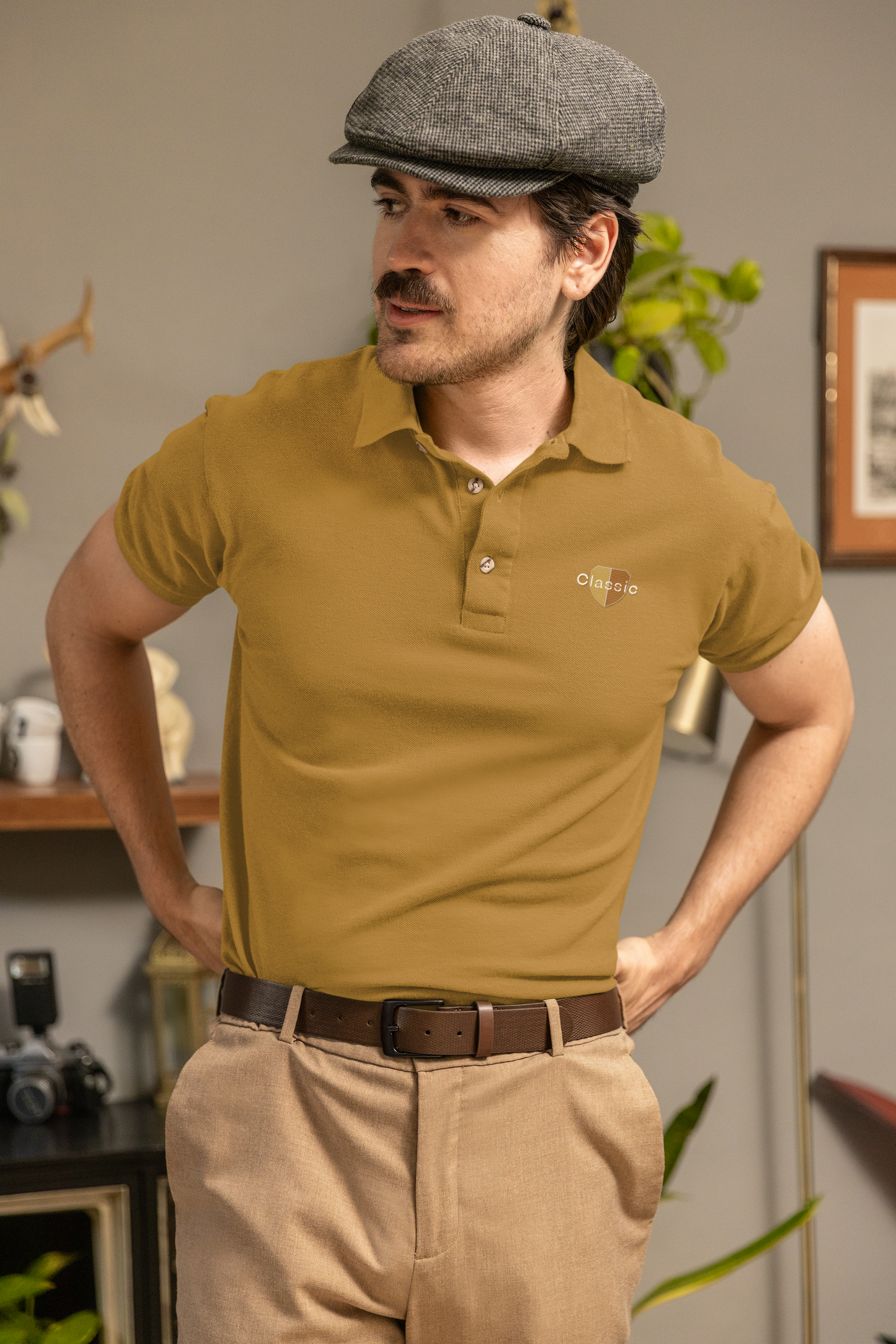 Modern Polo Yellow T-Shirt for Men - Classic