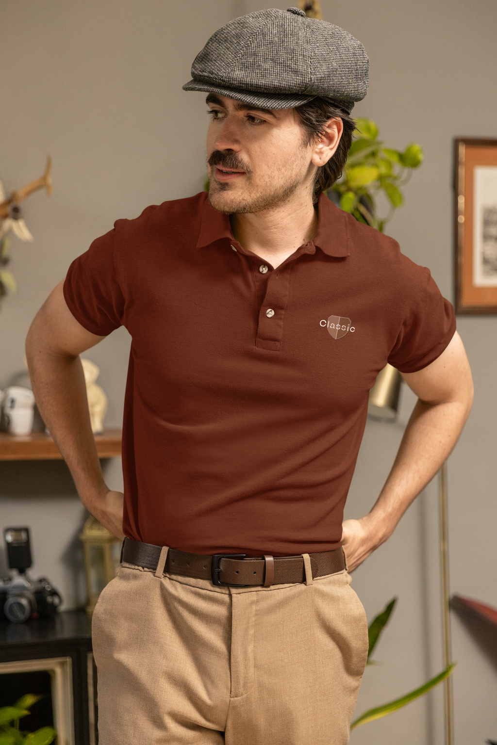Modern Polo Brown T-Shirt for Men - Classic